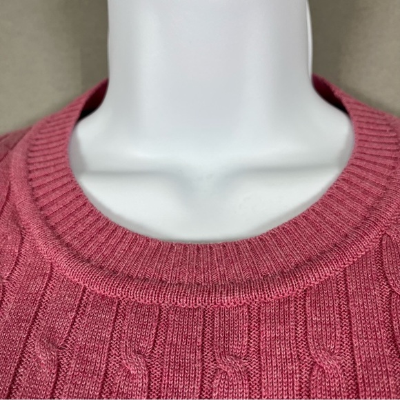 Express Pink Cable Knit Silk Cashmere Blend Long Sleeve Sweater - Picture 3 of 11
